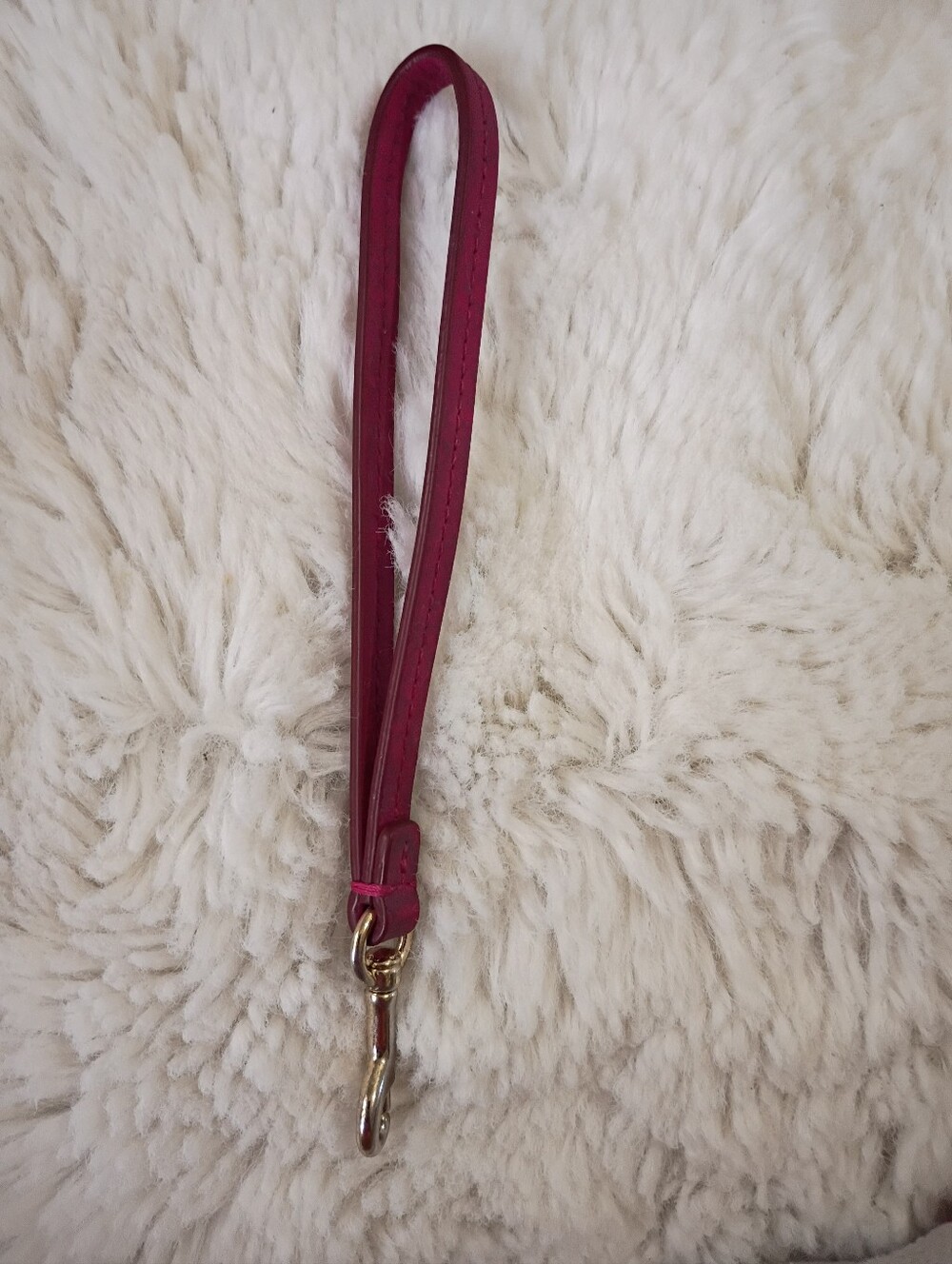 Coach Leather Wristlet Strap in Berry